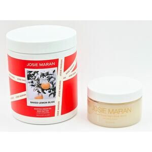 Josie Maran Baked Lemon Bliss Whipped Argan Oil 20 oz and Citrus Scrub 4.4